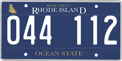 RI license plate 044112