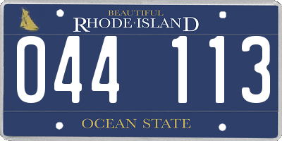 RI license plate 044113