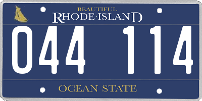 RI license plate 044114