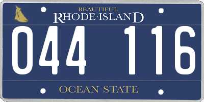 RI license plate 044116