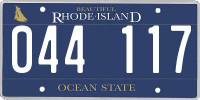 RI license plate 044117