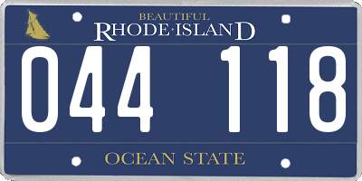 RI license plate 044118