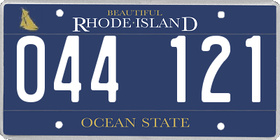 RI license plate 044121