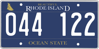 RI license plate 044122