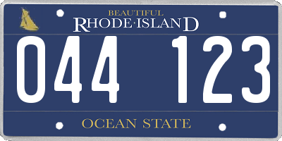 RI license plate 044123