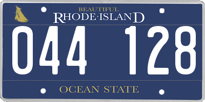 RI license plate 044128