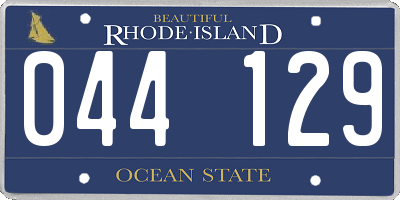 RI license plate 044129