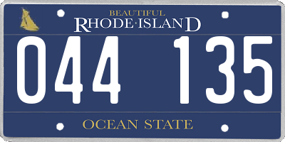 RI license plate 044135