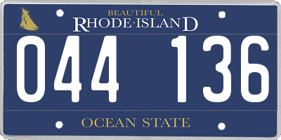 RI license plate 044136