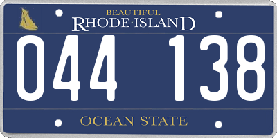 RI license plate 044138