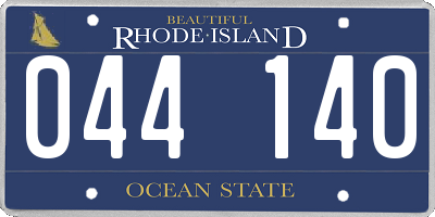 RI license plate 044140