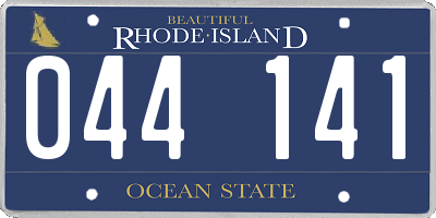 RI license plate 044141