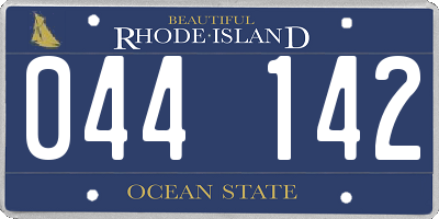 RI license plate 044142