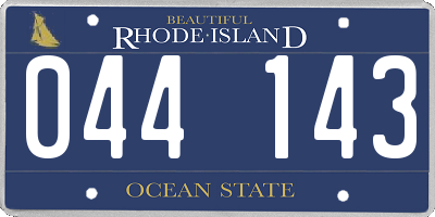 RI license plate 044143