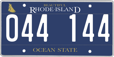 RI license plate 044144