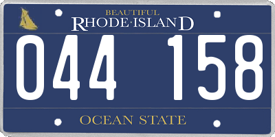 RI license plate 044158