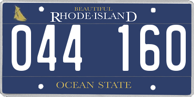 RI license plate 044160