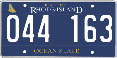 RI license plate 044163