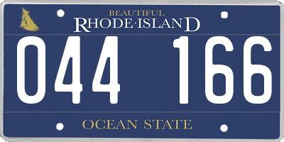 RI license plate 044166