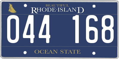 RI license plate 044168
