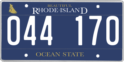 RI license plate 044170