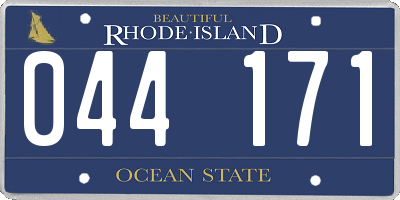 RI license plate 044171