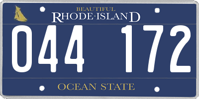 RI license plate 044172