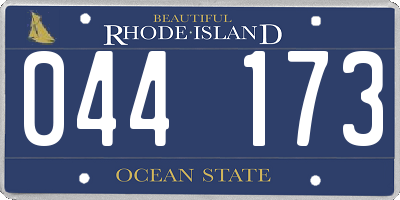 RI license plate 044173