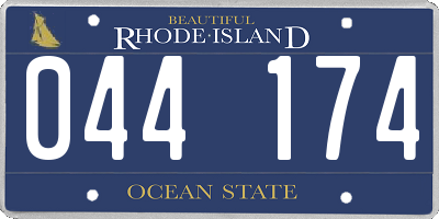 RI license plate 044174
