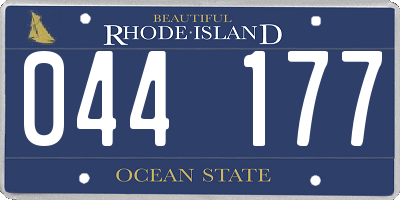 RI license plate 044177