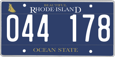 RI license plate 044178