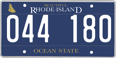 RI license plate 044180