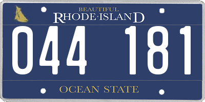 RI license plate 044181