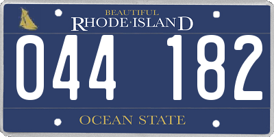RI license plate 044182