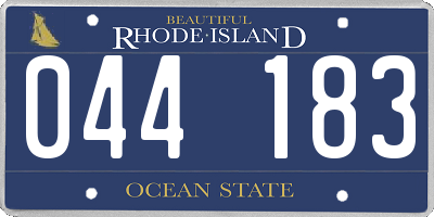 RI license plate 044183