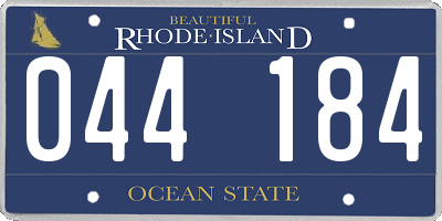 RI license plate 044184