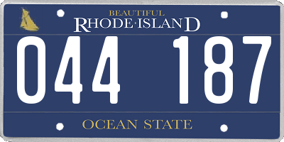 RI license plate 044187