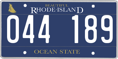 RI license plate 044189