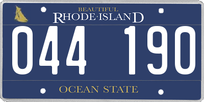 RI license plate 044190