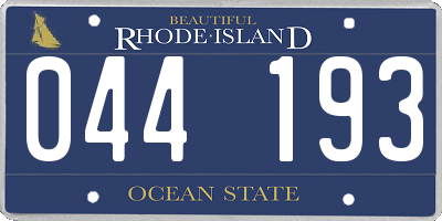 RI license plate 044193