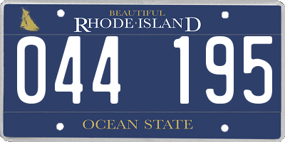 RI license plate 044195
