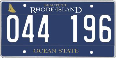 RI license plate 044196