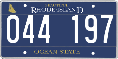 RI license plate 044197