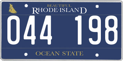 RI license plate 044198