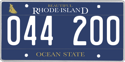 RI license plate 044200