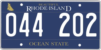 RI license plate 044202