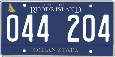 RI license plate 044204