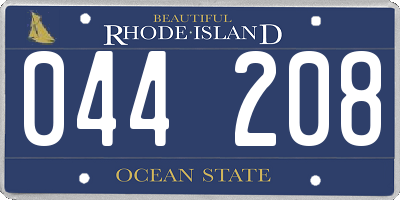 RI license plate 044208
