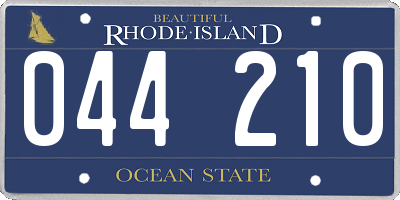 RI license plate 044210