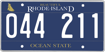 RI license plate 044211